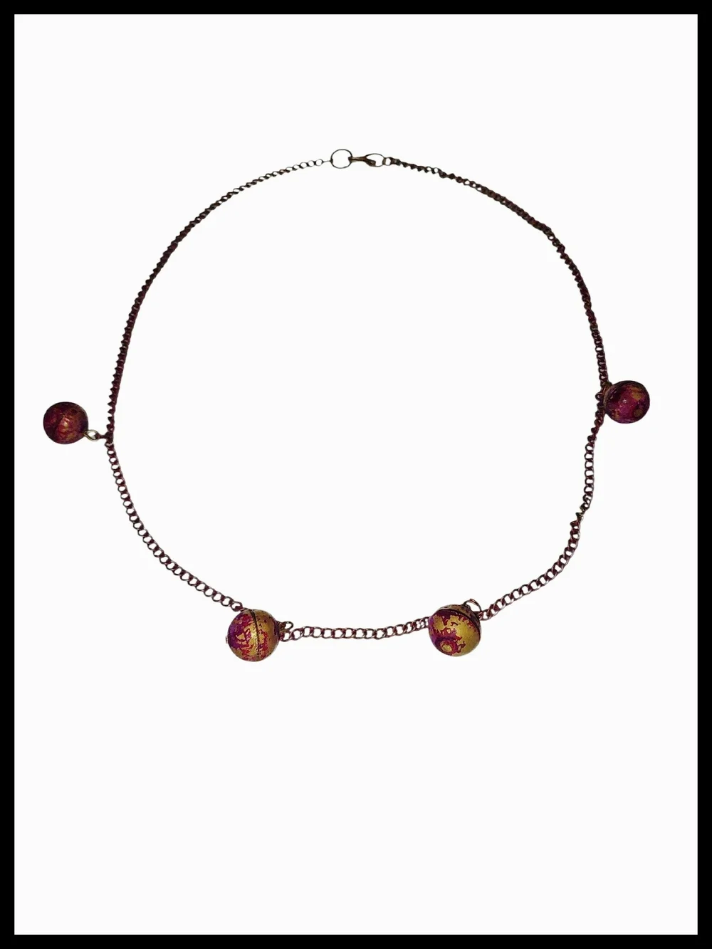 Boho Purple and Gold Tone necklace